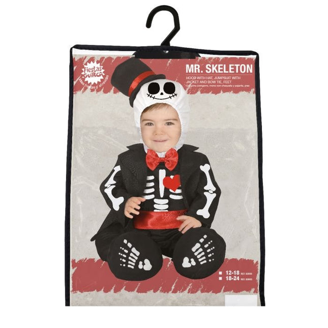 Skelett Halloween Kostüm Baby Rote Schleife