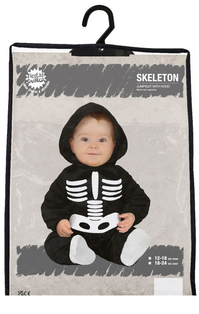 Skelett Halloween Kostüm Baby Schwarz und Weiß