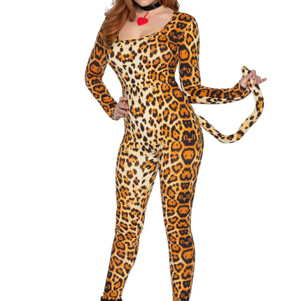 Cougar Catsuit Orange Women's Leg Avenue