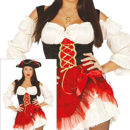 Piratenanzug Damen Rot