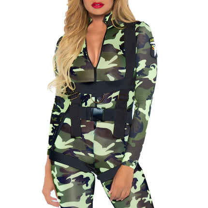 Damen Army Jumpsuit Leg Avenue