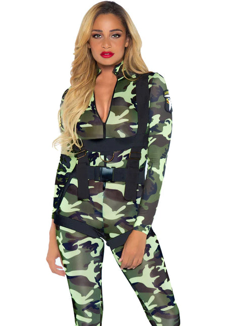 Damen Army Jumpsuit Leg Avenue