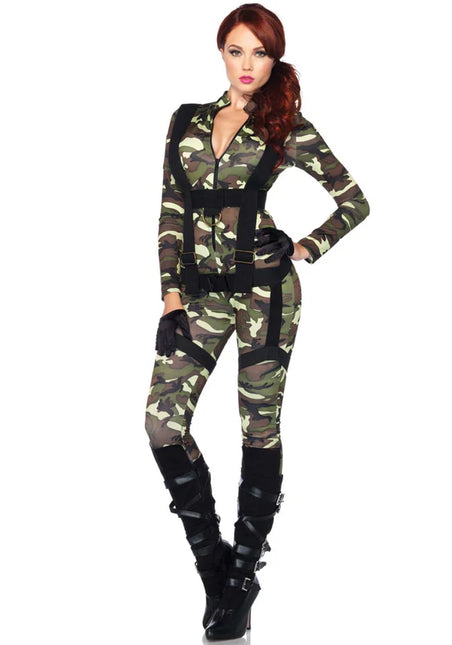 Damen Army Jumpsuit Leg Avenue