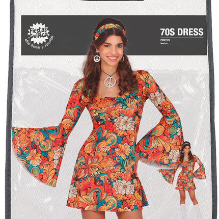 70er Jahre Kleid Damen Blume