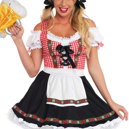 Rotes Schwarzes Dirndlkleid Oktoberfest Damen Leg Avenue