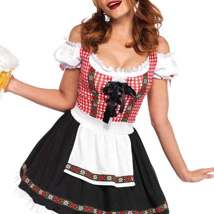 Rotes Schwarzes Dirndlkleid Oktoberfest Damen Leg Avenue