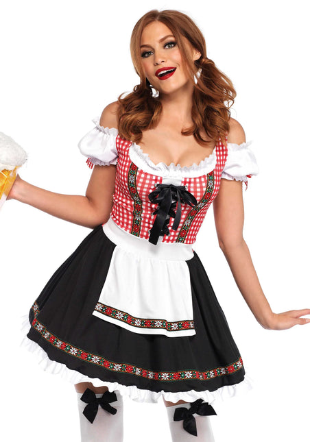 Rotes Schwarzes Dirndlkleid Oktoberfest Damen Leg Avenue