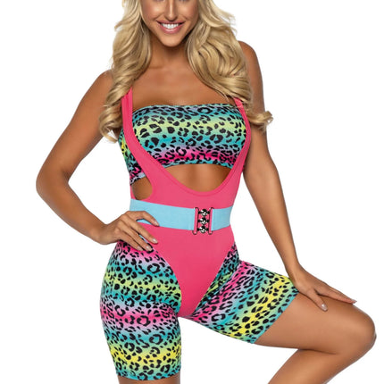 Neon 80S Kostüm Damen Bodysuit Leg Avenue