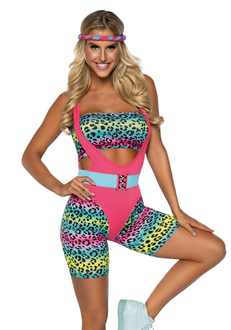 Neon 80S Kostüm Damen Bodysuit Leg Avenue