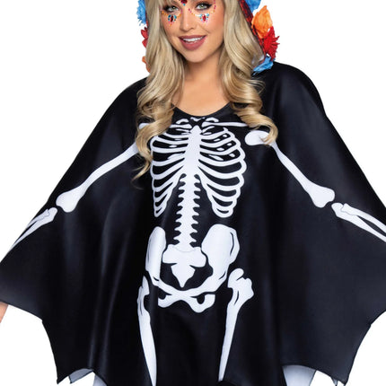 Dia De Los Muertos Poncho Ladies Leg Avenue