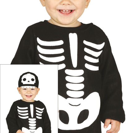 Skelett Halloween Kostüm Baby Schwarz Weiß