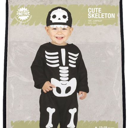 Skelett Halloween Kostüm Baby Schwarz Weiß