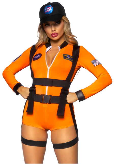 Astronautenanzug Orange Damen Bodysuit Leg Avenue