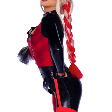 Harley Quinn Catsuit Rot Schwarz Women's Leg Avenue