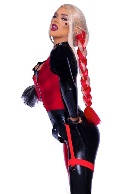 Harley Quinn Catsuit Rot Schwarz Women's Leg Avenue