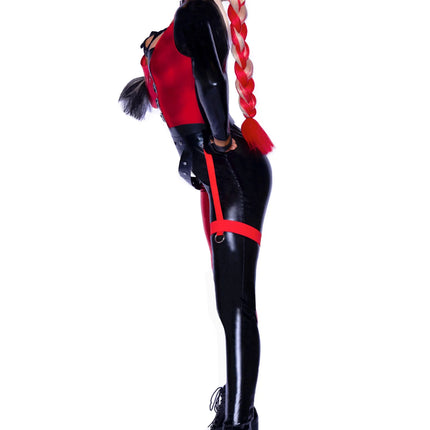 Harley Quinn Catsuit Rot Schwarz Women's Leg Avenue