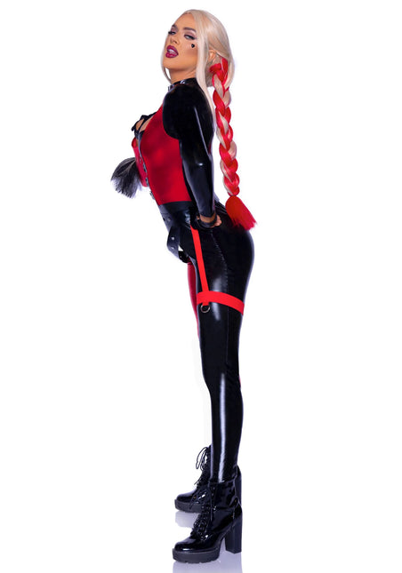 Harley Quinn Catsuit Rot Schwarz Women's Leg Avenue