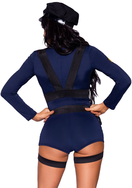 Polizei Anzug Blau Damen Bodysuit Leg Avenue