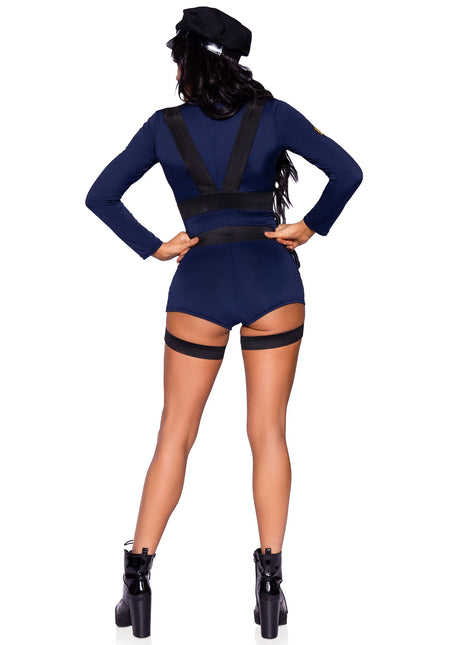 Polizei Anzug Blau Damen Bodysuit Leg Avenue