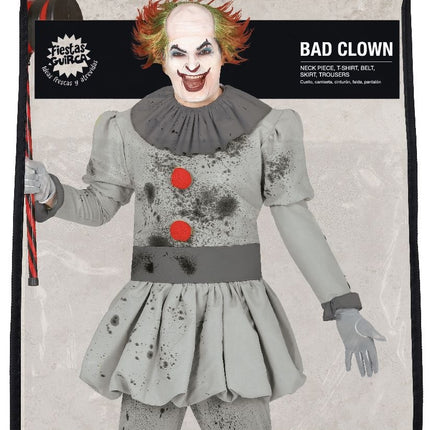 Clown Halloween Kostüm Männer Grau