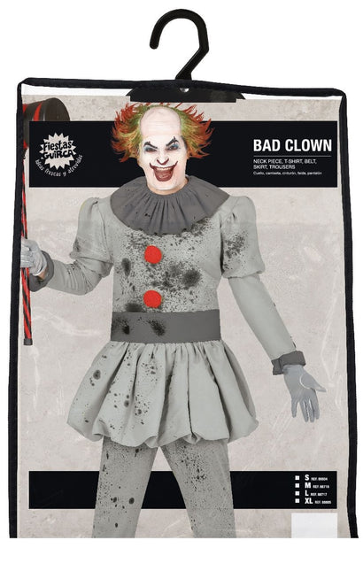 Clown Halloween Kostüm Männer Grau