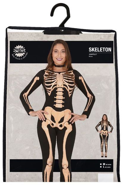 Skelett Halloween Kostüm Damen Jumpsuit