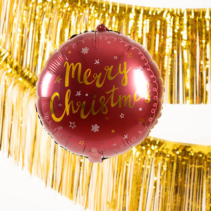 Heliumballon Frohe Weihnachten Rot Gold 45cm Leer