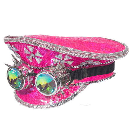 Kappe Burning Man Schutzbrille neon-pink