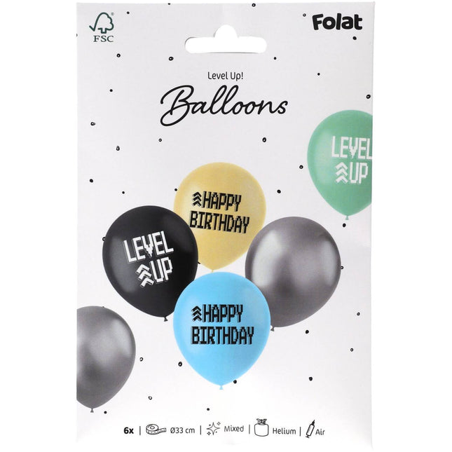 Luftballons Happy Birthday Gaming Party 33cm 6Stk.