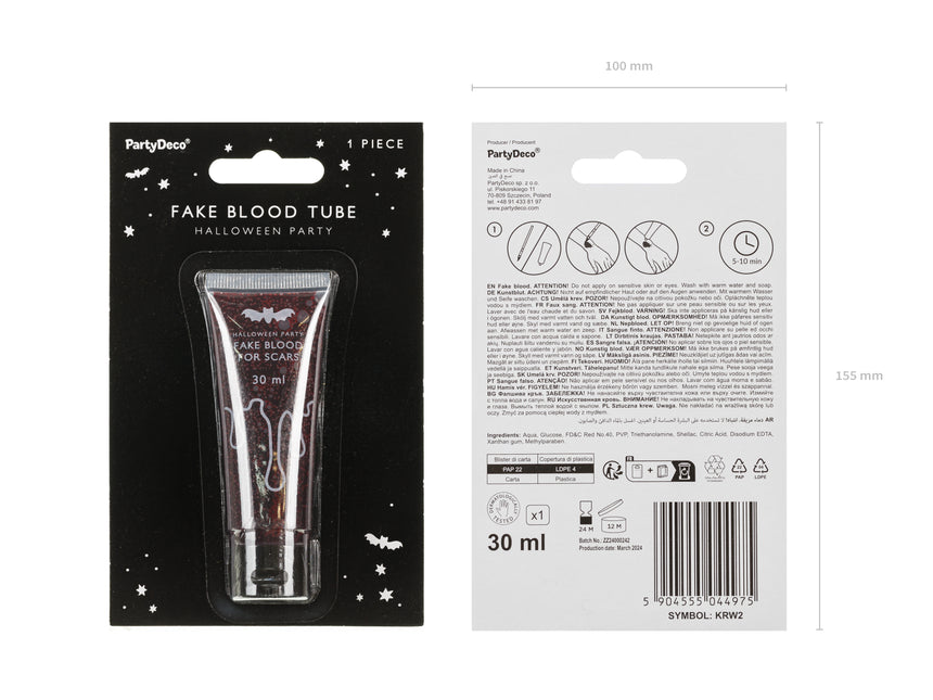 Rotes Fake-Blutröhrchen 30ml