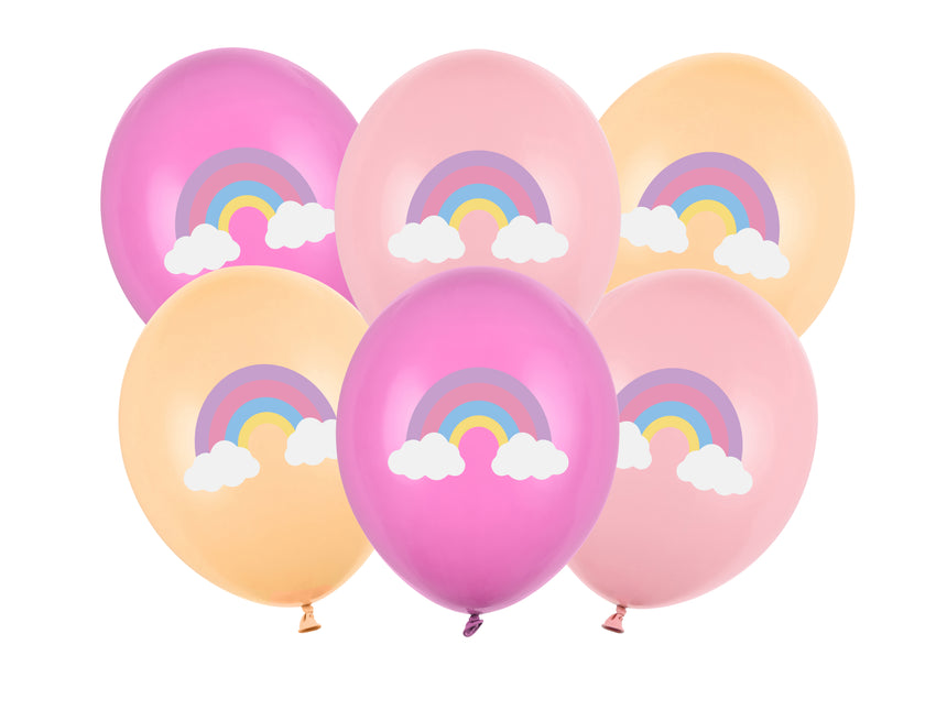 Regenbogen Ballons 30cm 6Stück