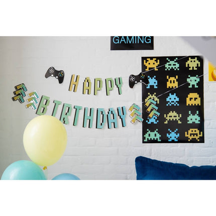 Buchstabenschleuder Happy Birthday Gaming Party 1.5m