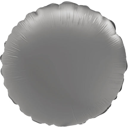 Heliumballon Rund Silber Satin 45cm Leer