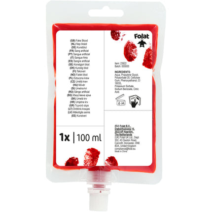 Halloween Falsches Blut Aufgussbeutel 100ml