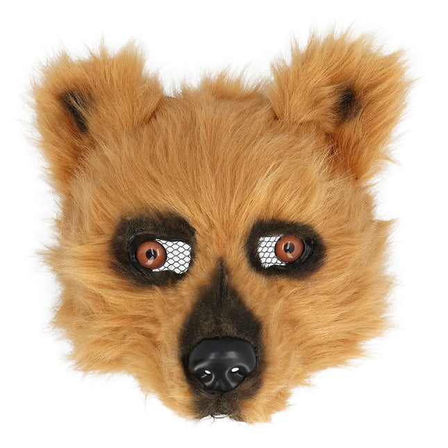 Beer Masker Bruin Pluche - Partywinkel - 8712026567772