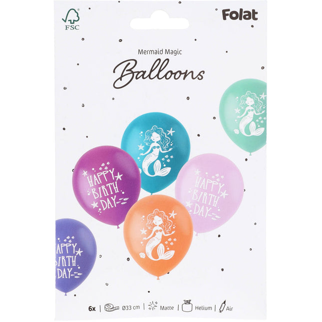 Latex Ballons - Mermaid Magic - 33 cm - 6 Stück