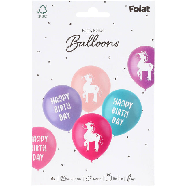 Latex Ballons - Happy Horses - 33 cm - 6 Stück