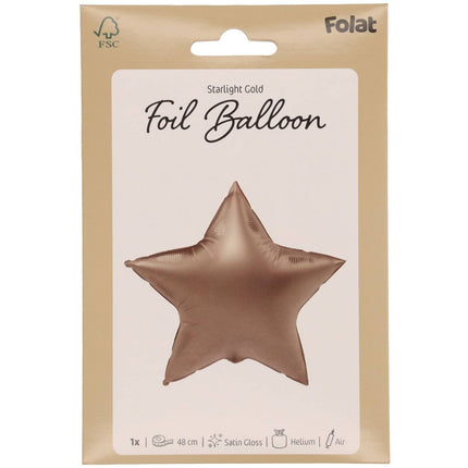 Heliumballon Starlight Gold Matte 45cm Leer