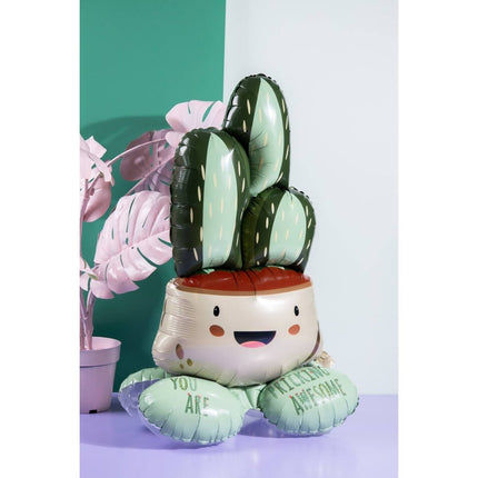 Cactus Helium Ballon Met Standaard Leeg 81cm - Partywinkel - 8714572285919