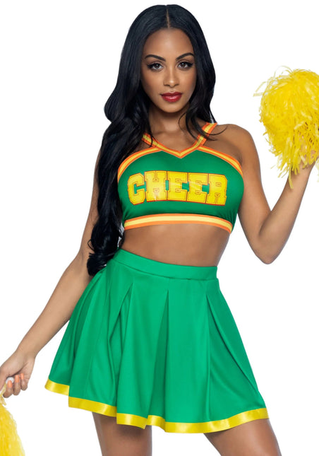 Cheerleader Pak Groen Dames Leg Avenue - Partywinkel - 714718557199