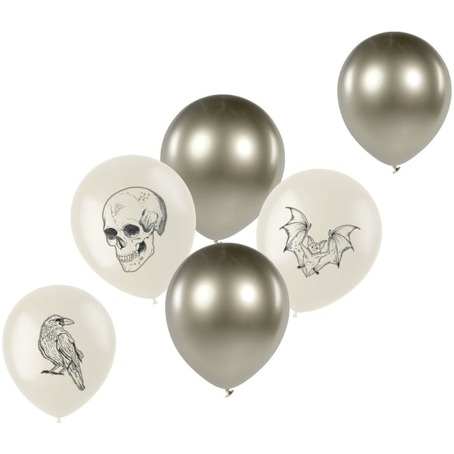 Halloween Ballons Creepy Curiosities 6 Stück