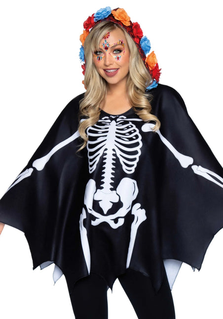 Dia De Los Muertos Poncho Dames Leg Avenue - Partywinkel - 714718551081