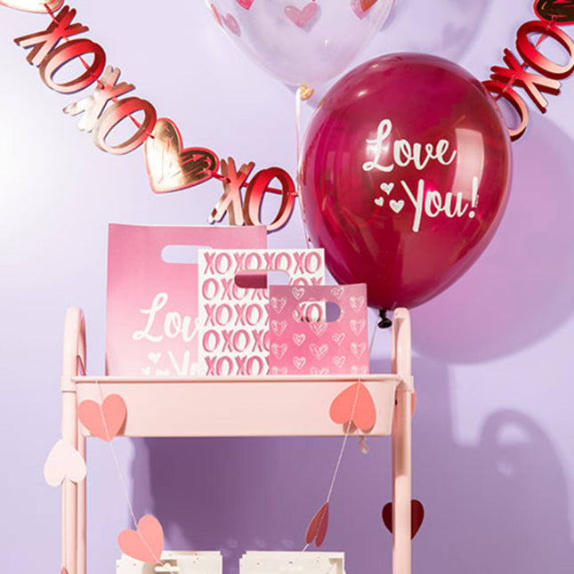 Luftballons "Love You! Mix Pink 33cm - 6 Stück