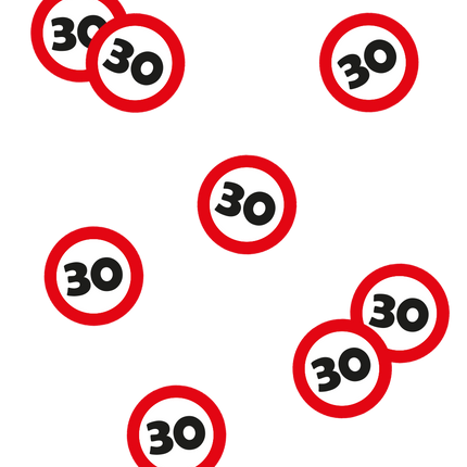 Tischkonfetti 30 Jahre Verkehrsschild 2,5cm