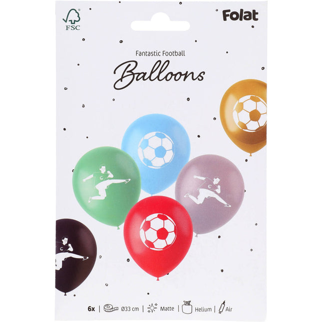 Latexballons - Fantastic Football - 33 cm - 6 Stück