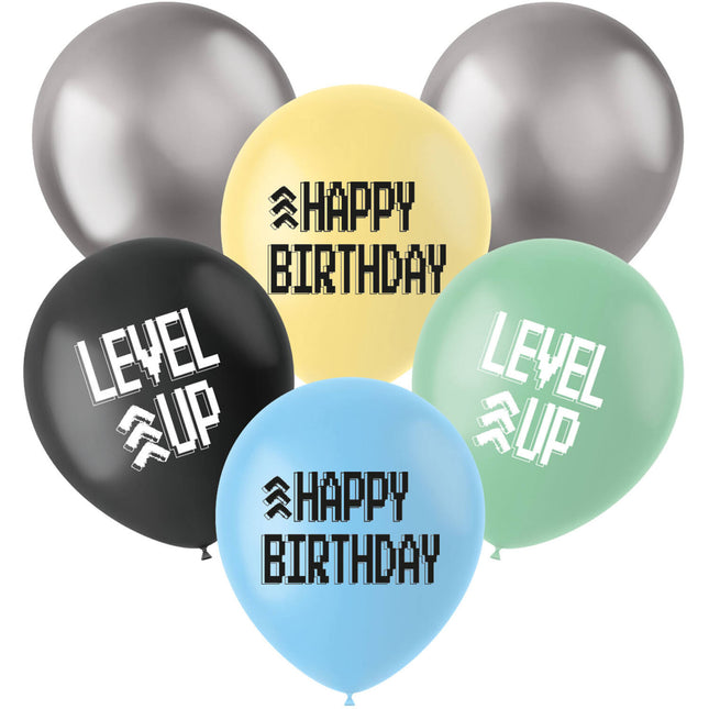 Luftballons Happy Birthday Gaming Party 33cm 6Stk.