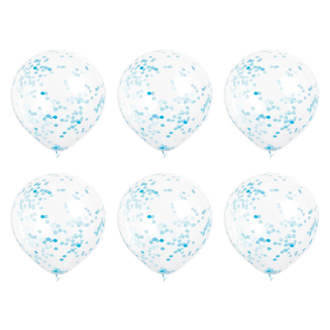 Konfetti Ballons Hellblau 40cm 6Stk