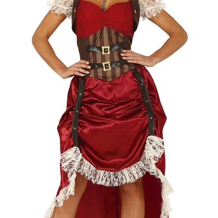 Steampunk Kostüm Damen Rot