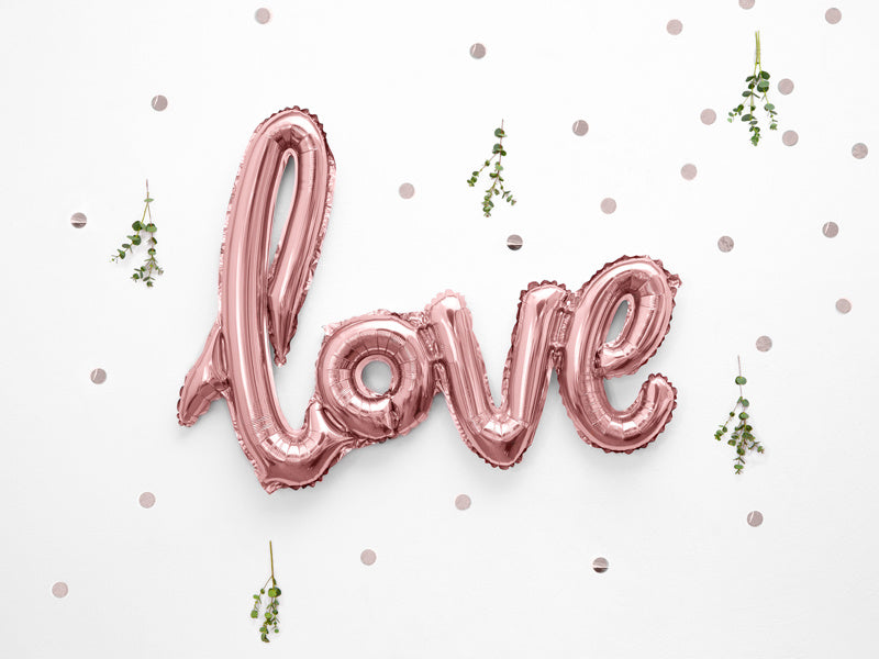 Buchstaben-Ballon-Set Liebe Rose Gold Leer 73cm