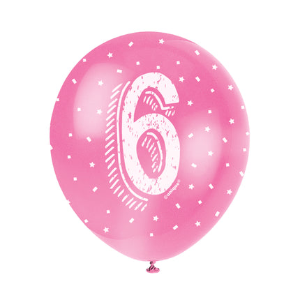 Ballons 6 Jahre Konfetti 30cm 5Stück